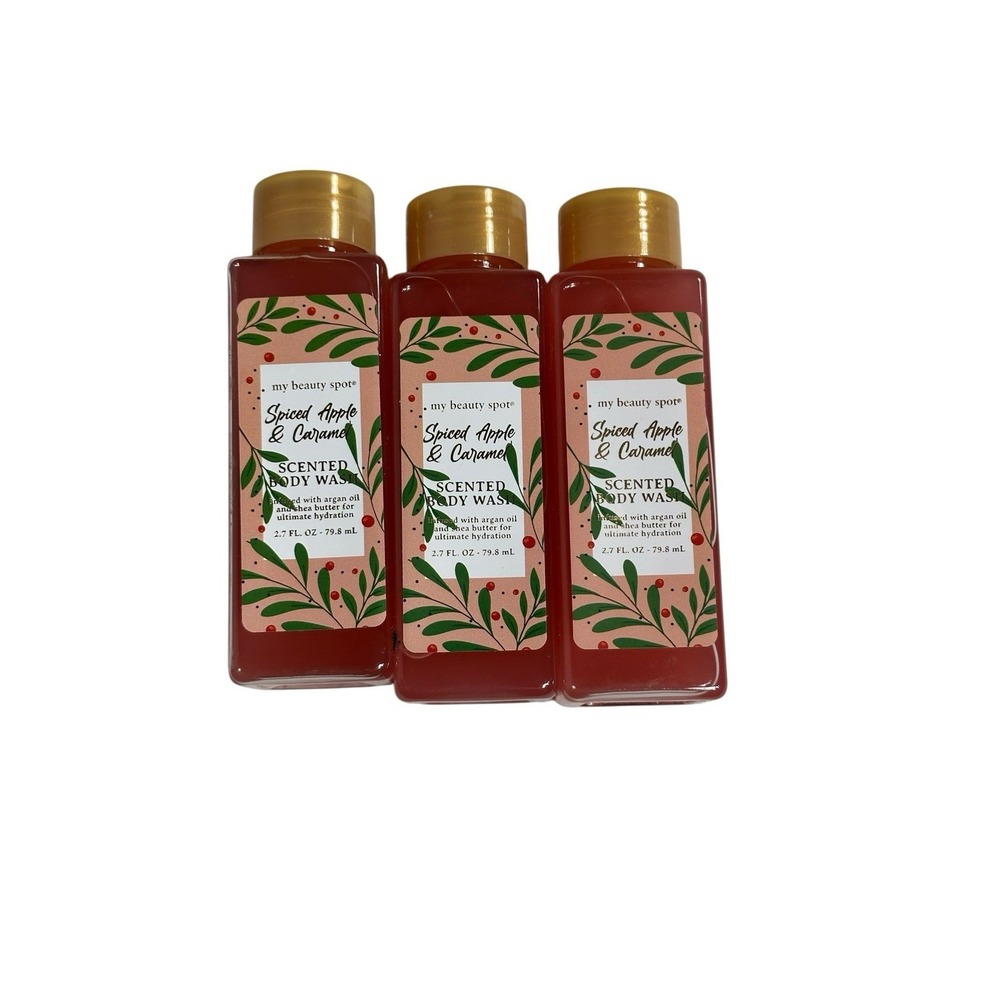 MY BEAUTY SPOT set of 3 scented body wash 2.7 oz SPICED‎ APPLE CARAMEL